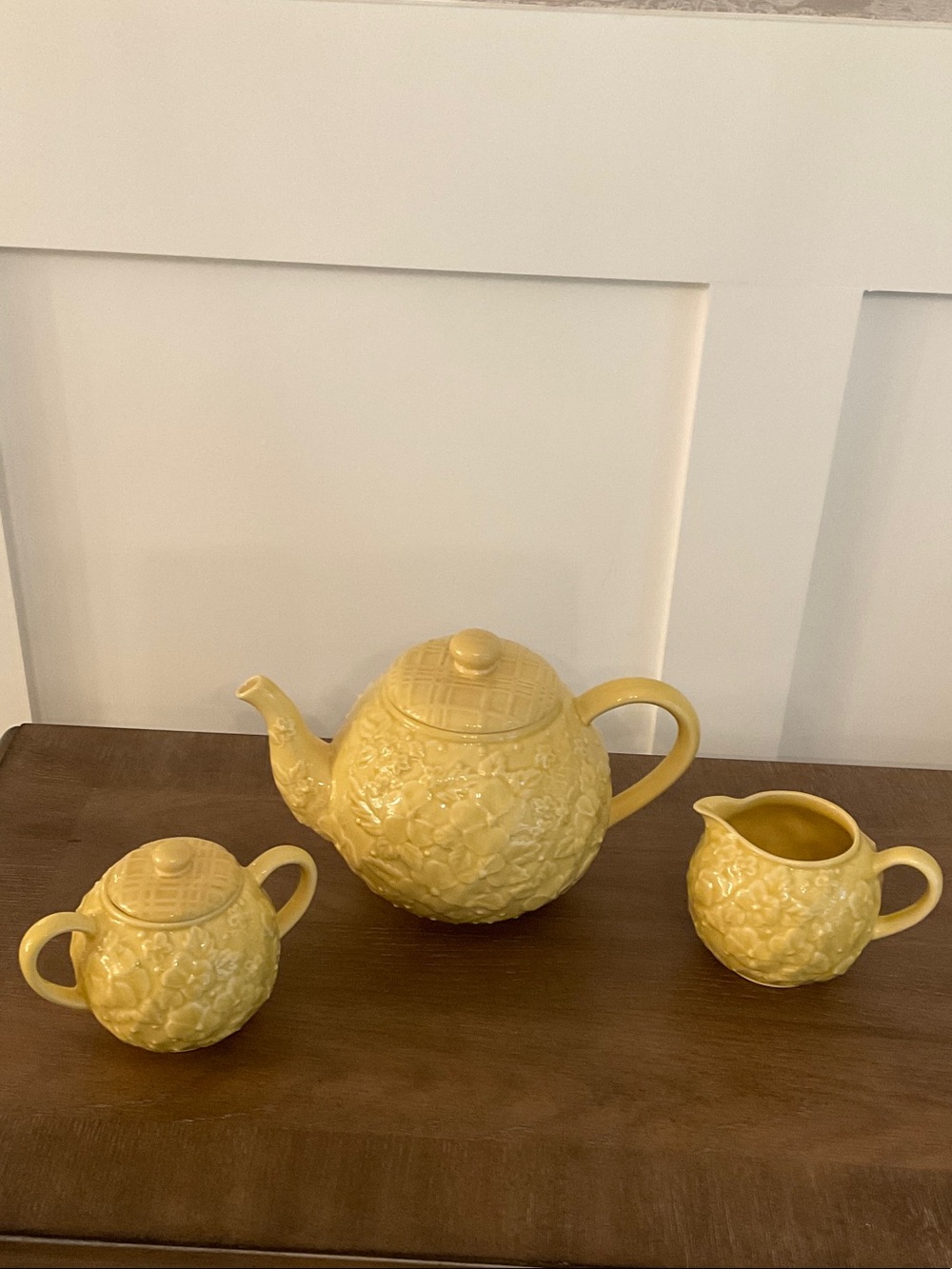 Bordallo Pinheiro Soft Yellow Ceramic Teapot - Made in Portugal